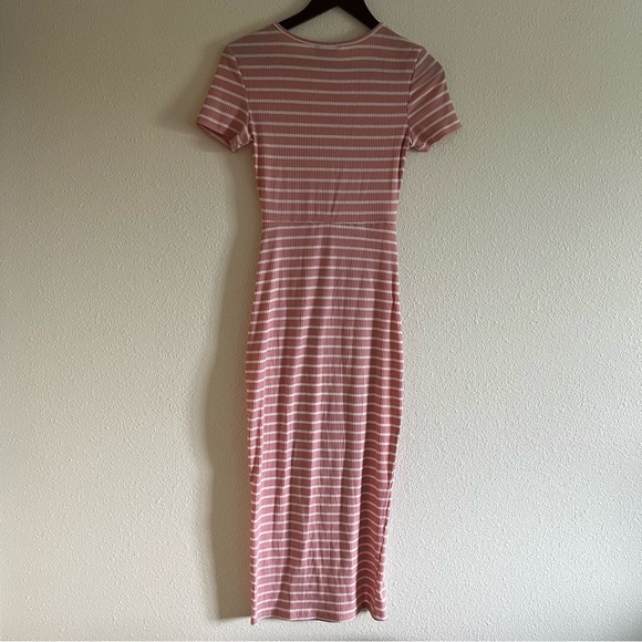 NWOT SHEIN Women's Mulvari Buttoned Front Split Hem Striped Dress Size Small - Picture 4 of 11